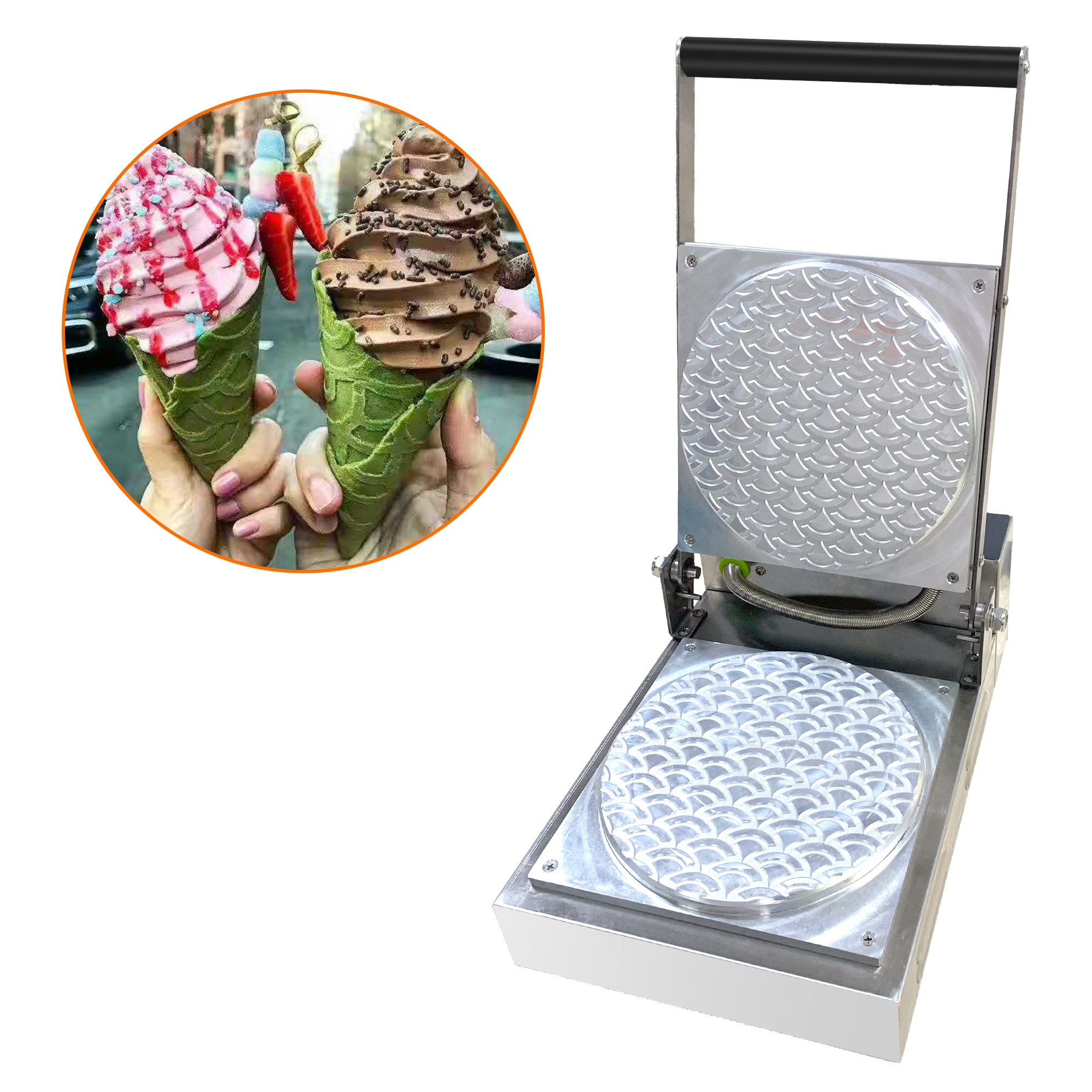 Food Snacks Logos - Waffle Cone Maker Waffle Cone Baker