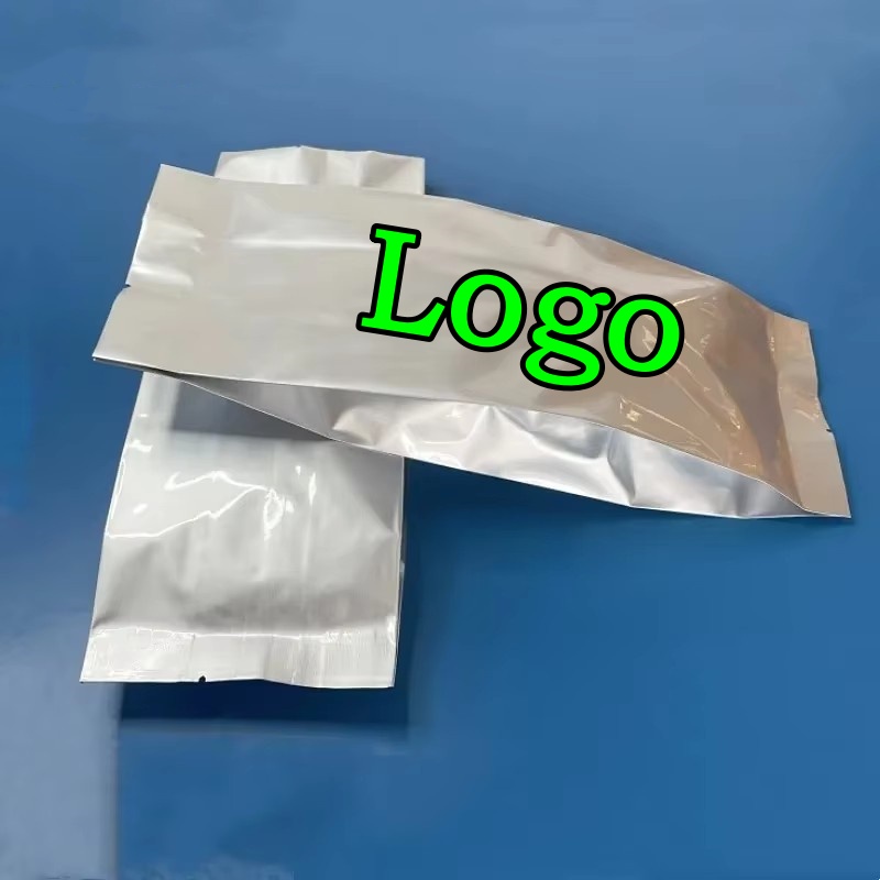 Food Snacks Logos - 100PCS Open Top Side Gussets Silver