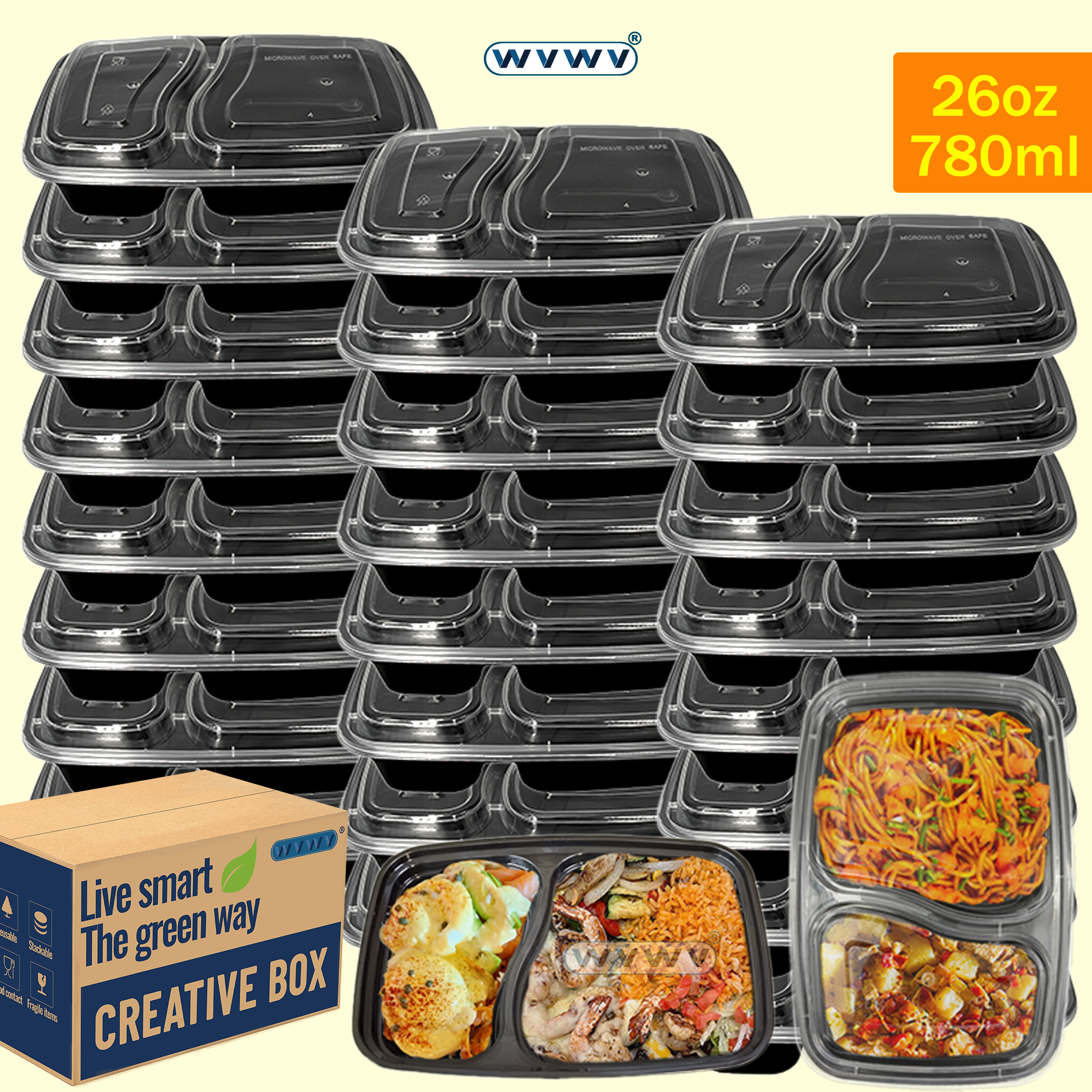 10/40 Pack 26 oz Two-Compartme - Food And Snacks For Picnic review and price