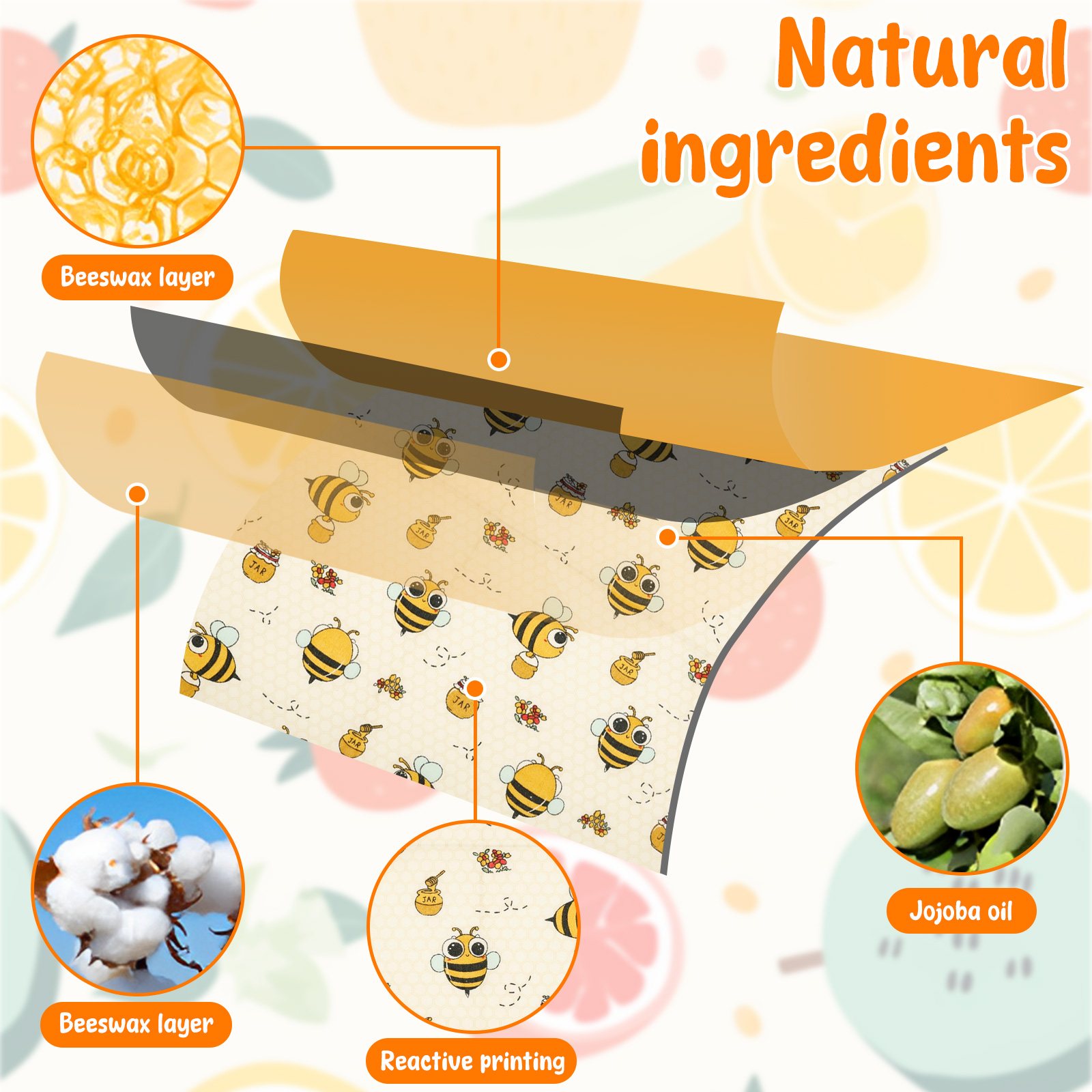 9Pcs Beeswax Food Wraps 3 Size - Food And Snacks For Picnic review and price