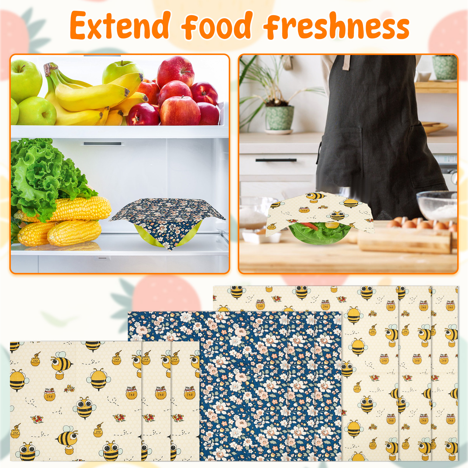 9Pcs Beeswax Food Wraps 3 Size - Food And Snacks For Picnic review and price