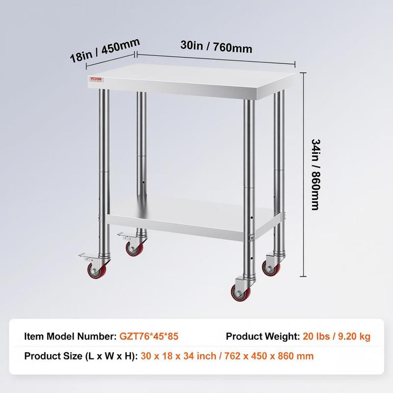 Work table 762 x 457.2 x 863.6 - Food X review and price