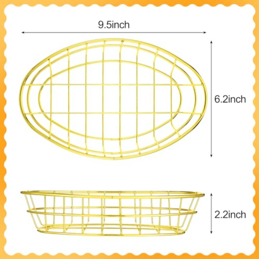 24 Pcs Gold Wire Fast Food Bas - Food X review and price