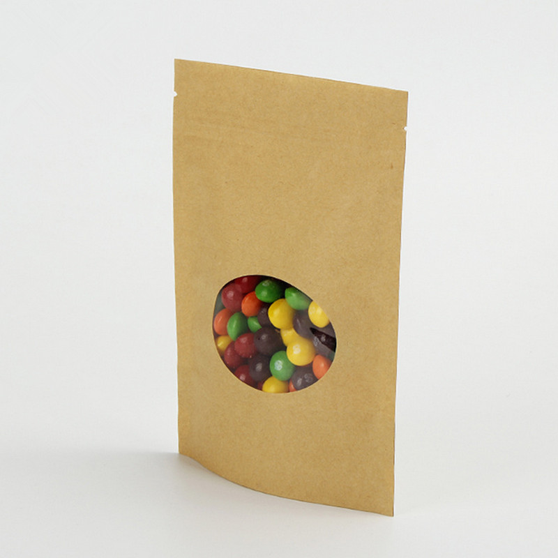 100PCS Kraft Paper Oval Window - Food Snacks Logos review and price