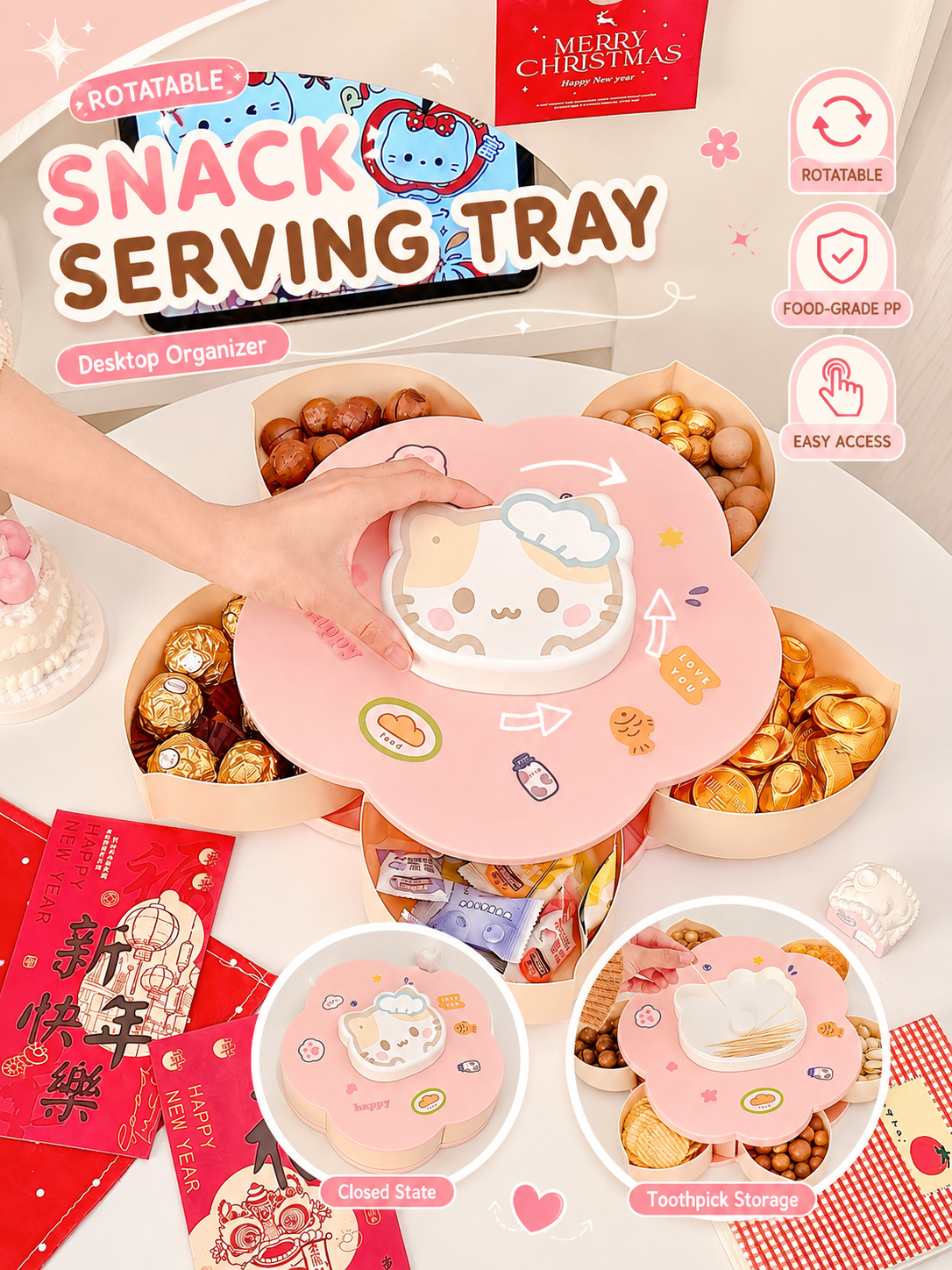 Rotatable Cute Cartoon Divided - Food Snacks To Eat review and price