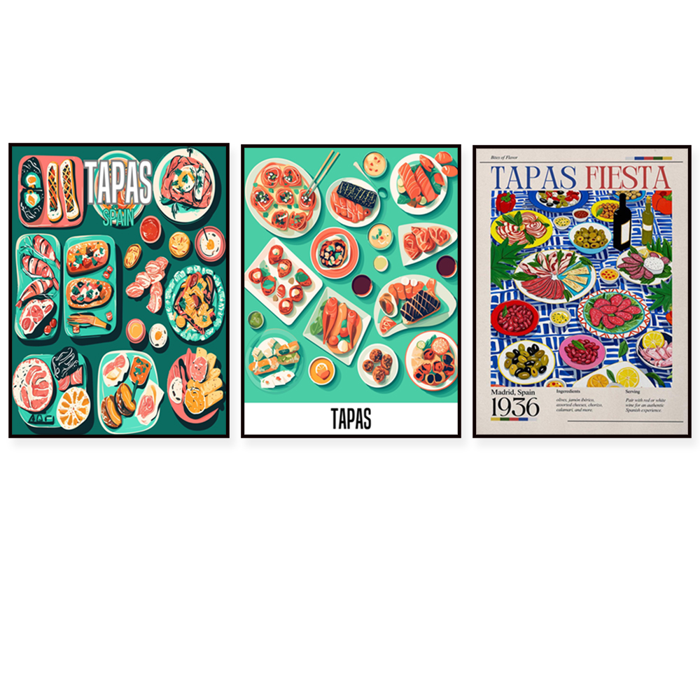 Spanish tapas snack print, foo - Food Snacks In Spanish review and price