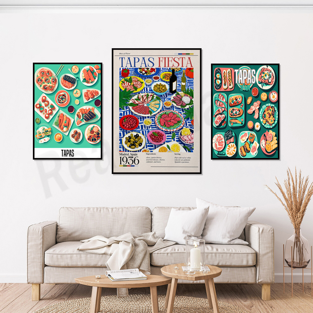 Spanish tapas snack print, foo - Food Snacks In Spanish review and price